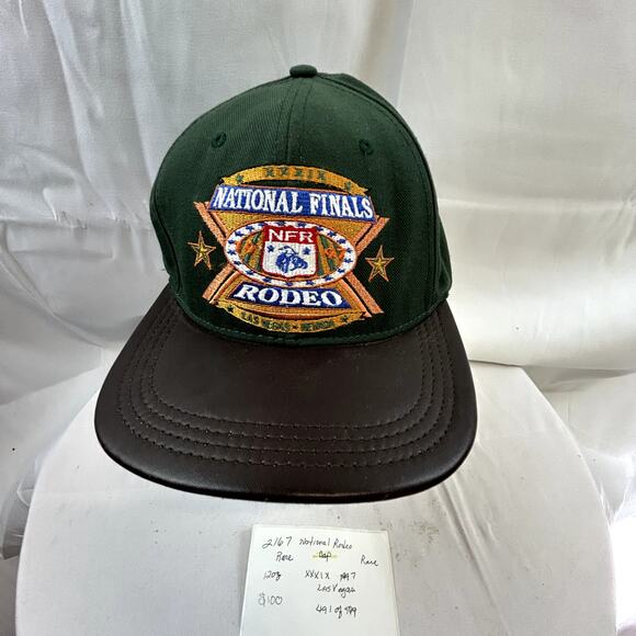 491 of 999 National Finals Rodeo Cap XXXIX 39th Green with leather bill USA made - Picture 7 of 7
